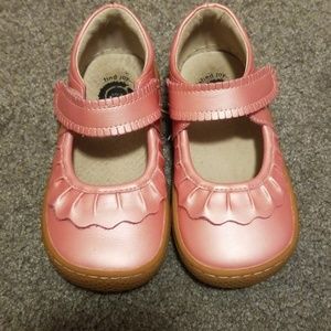 Livie & Luca Guava Shimmer Ruffle Mary Jane